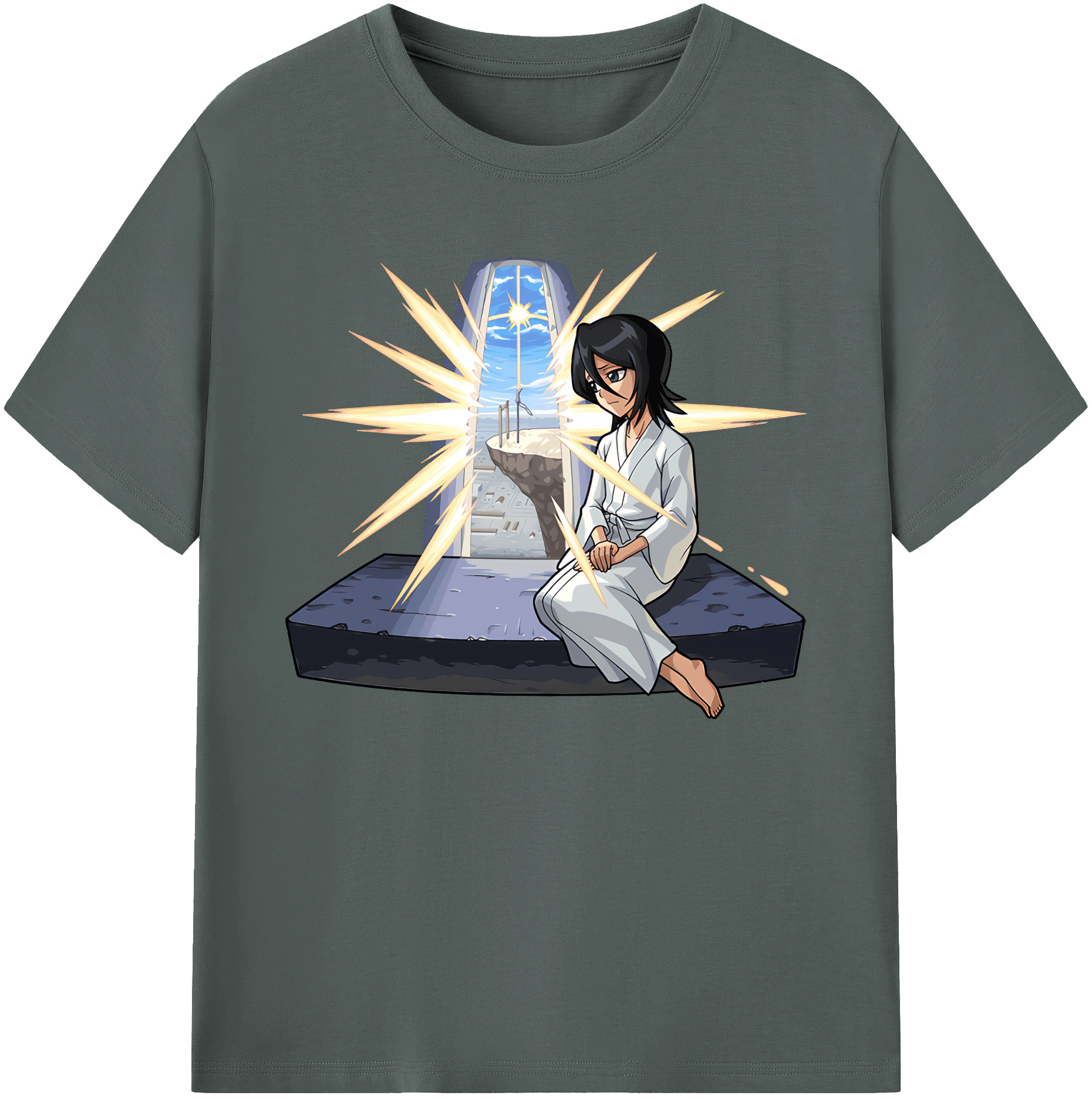 （画像用） ブリーチ 朽木ルキア BLEACH Kuchiki Rukia 綿100％ メンズ半袖Tシャツ｜肌触りやわらか＆通気性